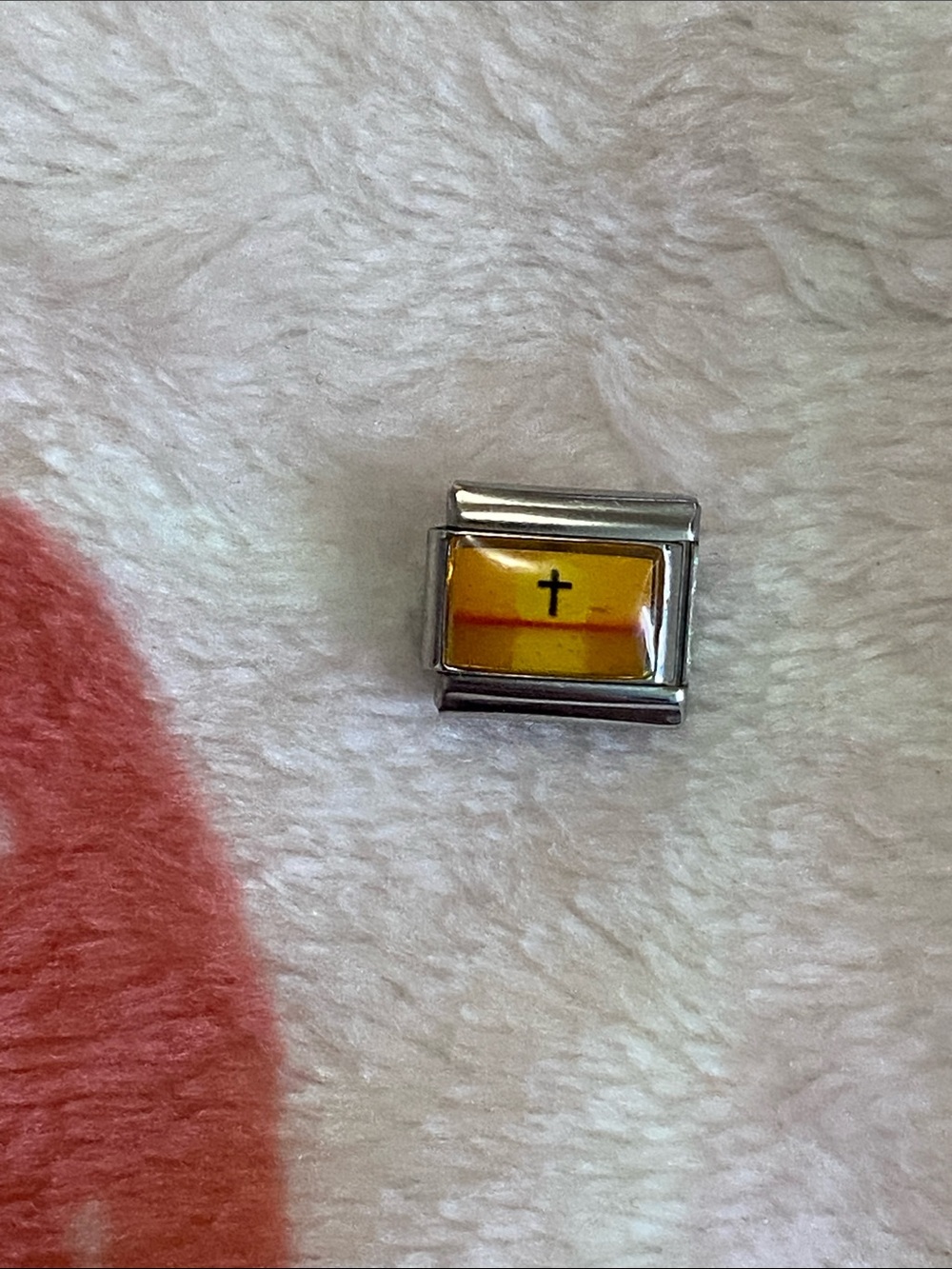 Yellow Cross Italian Charm Bracelet Link